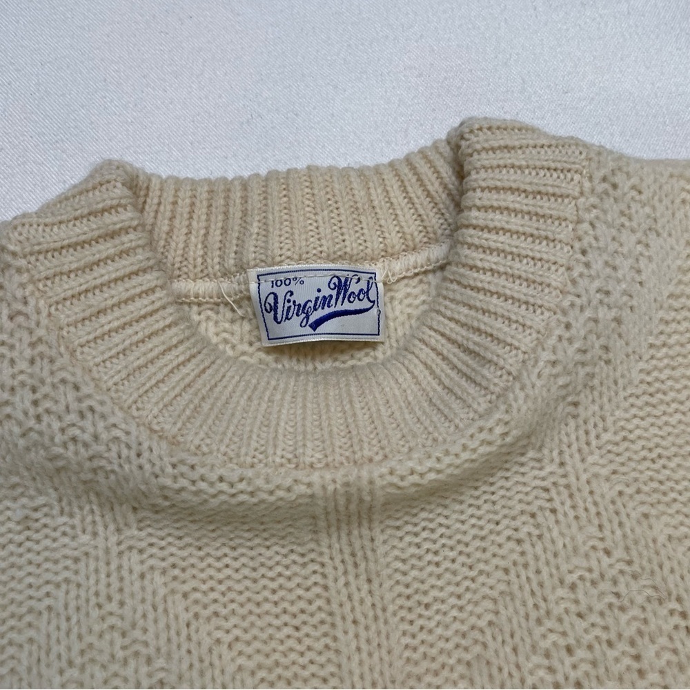 Vintage texture wool crewneck sweater XS - Picture 7 of 12
